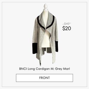 BNCI Long Cardigan M: Grey Marl